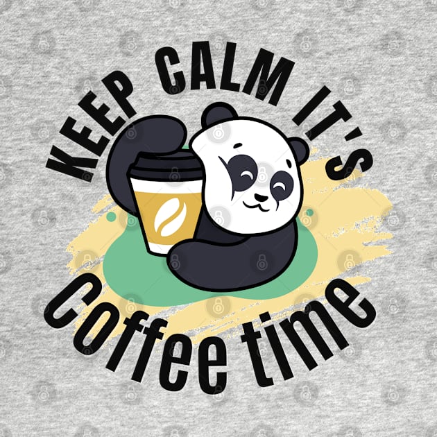 Panda Hugging Coffee. It is Coffee Time by Praizes